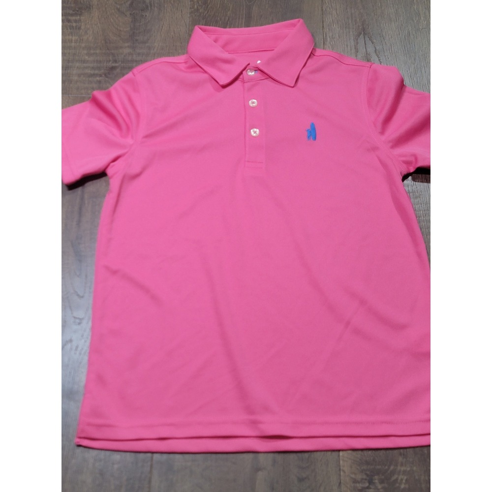 Lot of 2 Johnnie-O Boys Rose Pink Performance Polo Shirt Size 8 Short Sleeve